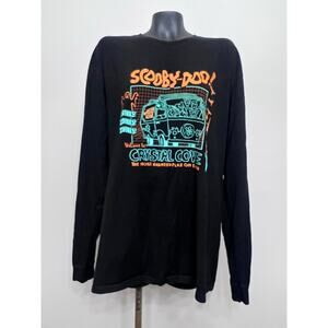 Scooby Doo T-Shirt Sz XL Black Colorful Graphic Arm SpellOut Halloween Haunted